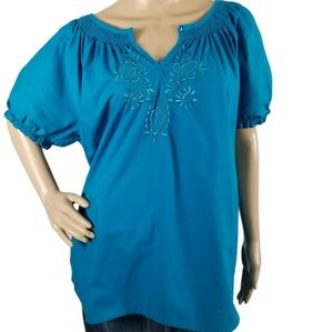 Company One Embroidered Boho  Peasant Blouse